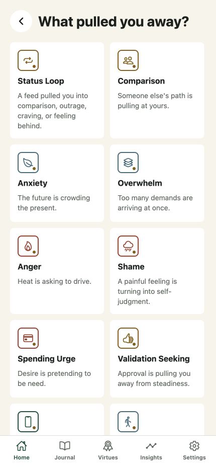 Return choices including comparison, overwhelm, and distraction