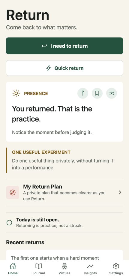 Return Home with a reflection, a useful experiment, and options for a reset